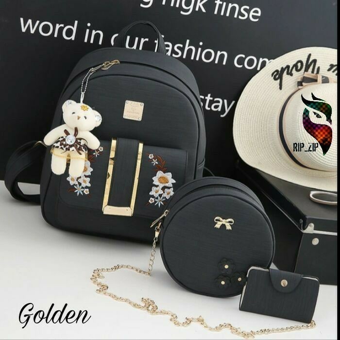 Backpack Golden Flower Set 3 in 1