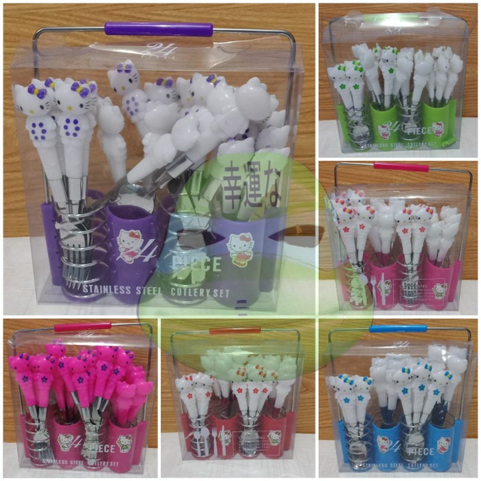 PB Sendok Set Kepala Kucing (Hellokitty)
