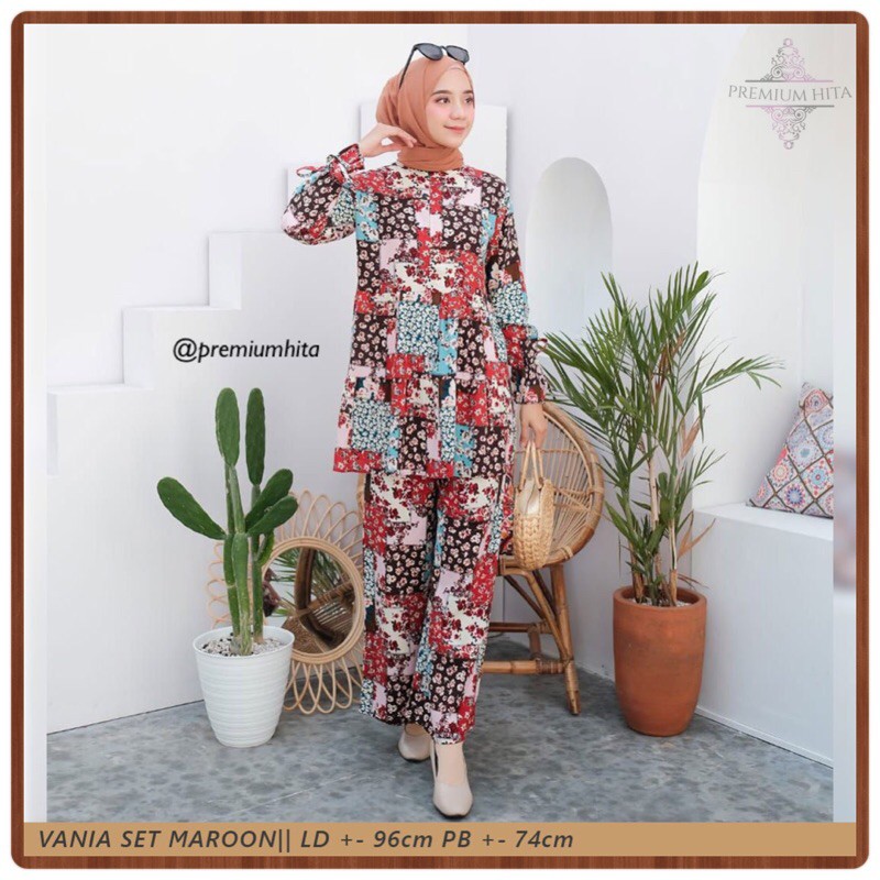 Vania Set - Setelan Katun Rayon Panjang