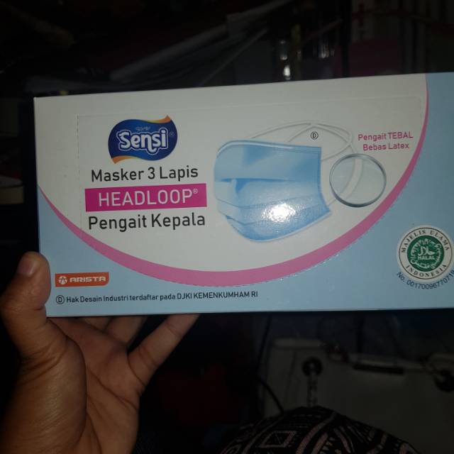 Sensi masker headloop isi 20
