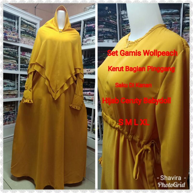 Gamis wollfis polos serut