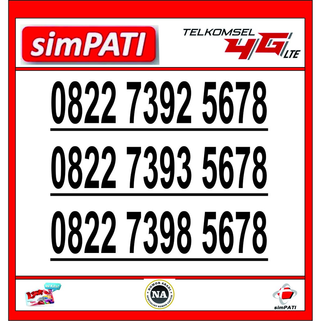 nomor cantik simpati 5678