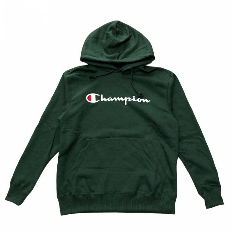 Hoodie Champion Script Logo Green
