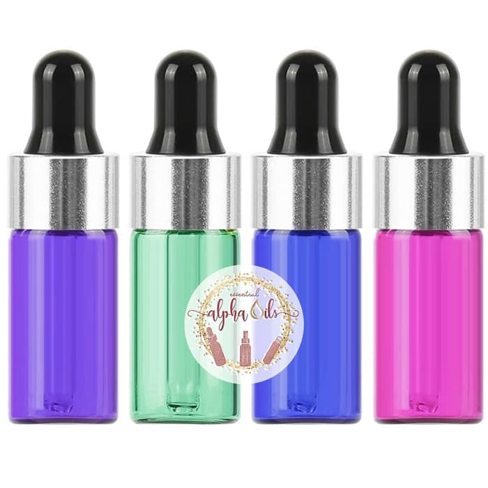 Botol Pipet 3ml Kaca Multi Color Neck Silver IMPORT