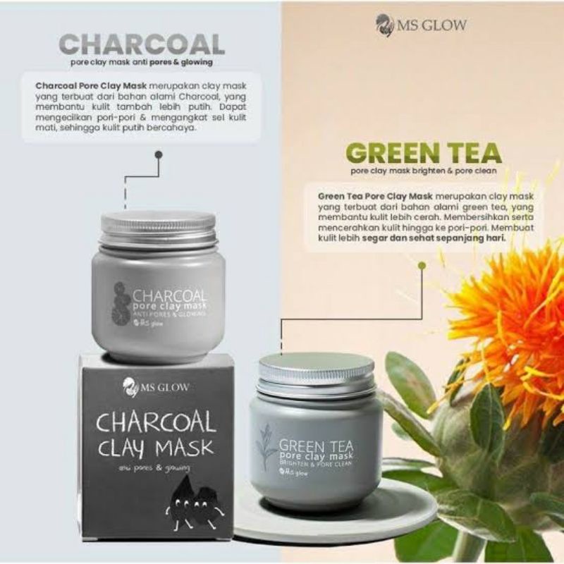Clay mask MS GLOW CHARCOAL+GREEN TEE