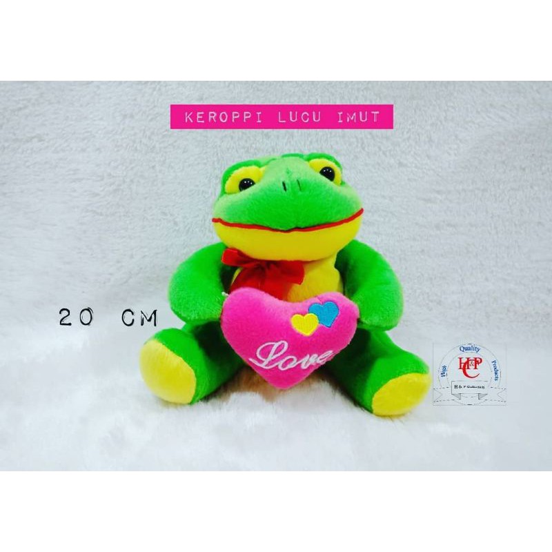 boneka keroppi love imut