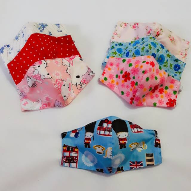 MASKER ANAK /MASKER KAIN / 2 PLY / EARLOOP- HEADLOOP