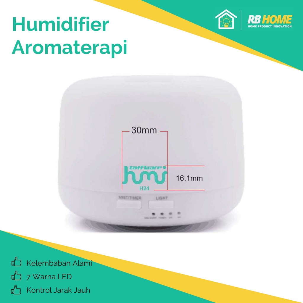 Taffware Humidifier Aromaterapi + 7 LED + Remote Control - HUMI H24