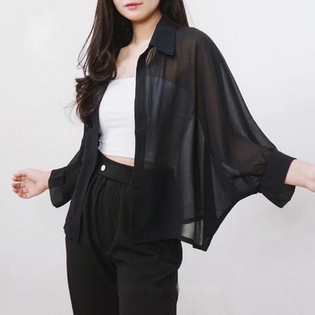 JELINE - FELECIA OVERSIZE SEETHROUGH OUTER / (COD)Felecia Basic Outer Atasan Wanita