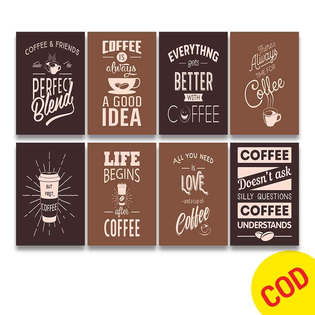 Hiasan Dinding Cafe Coffee Quote 07