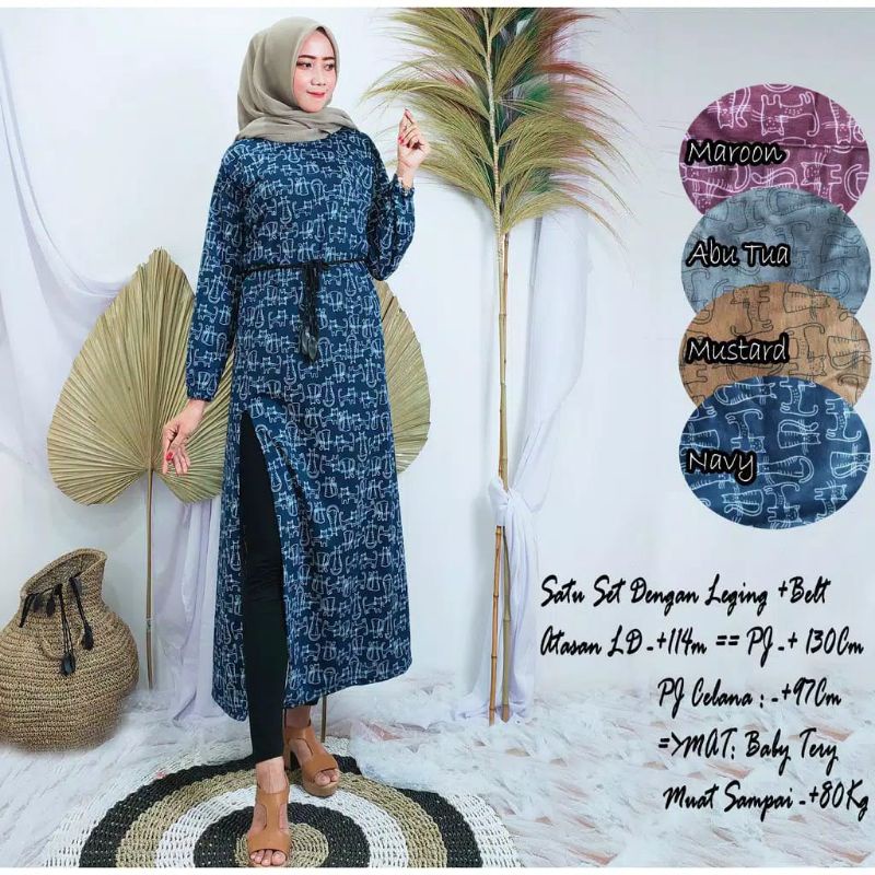 ela set/set tunik+belt
