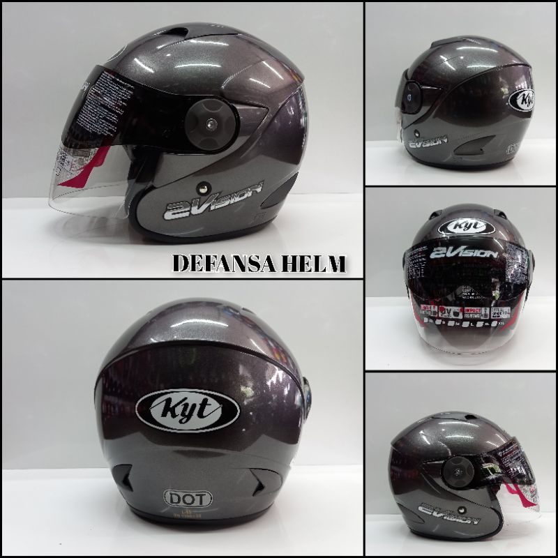 HELM KYT 2VISION SOLID GUNMETAL GLOSSY