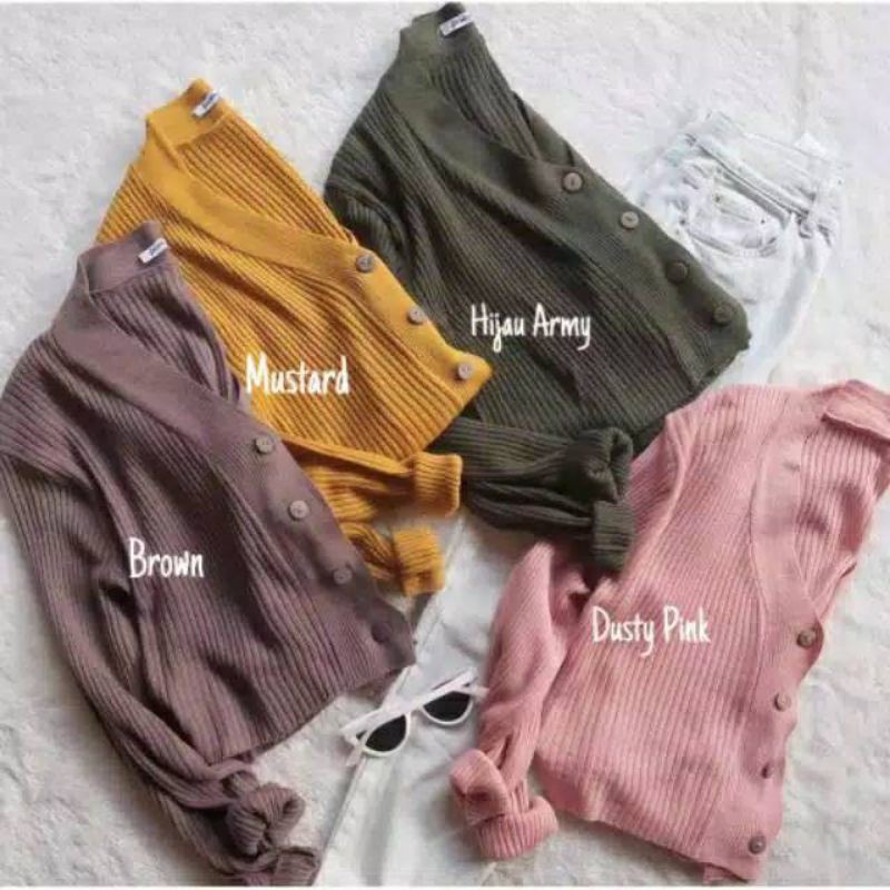 outer rajut kancing batok