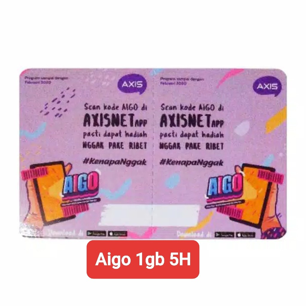 Voucher Axis Aigo 1gb 5 Hari