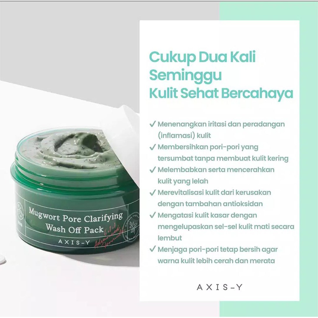 AXIS-Y - Mugwort Pore Clarifying Wash Off Pack 100ml dan 15ml