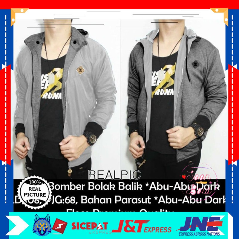 Bomber Pria Abu abu