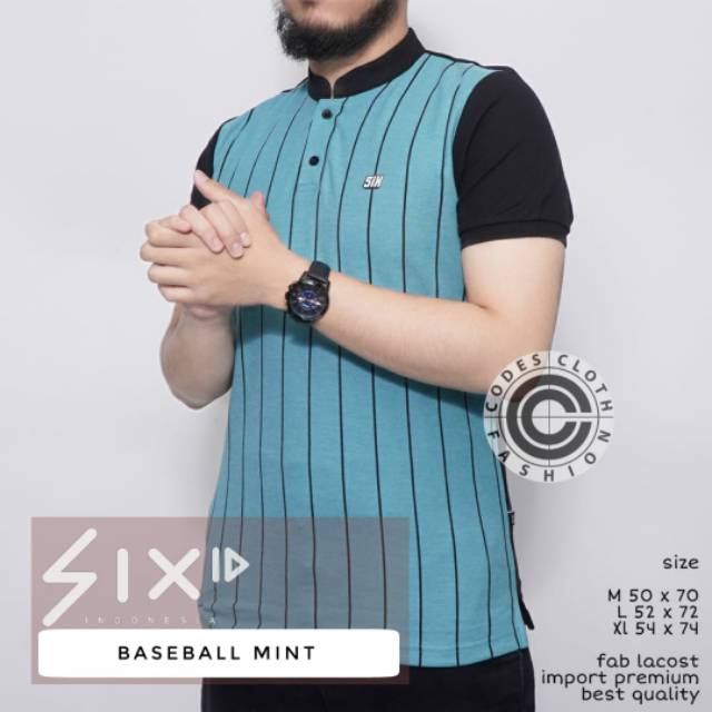 Kaos baseball mint size:M,L,XL