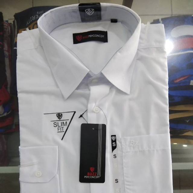 Hem putih polos slimfit