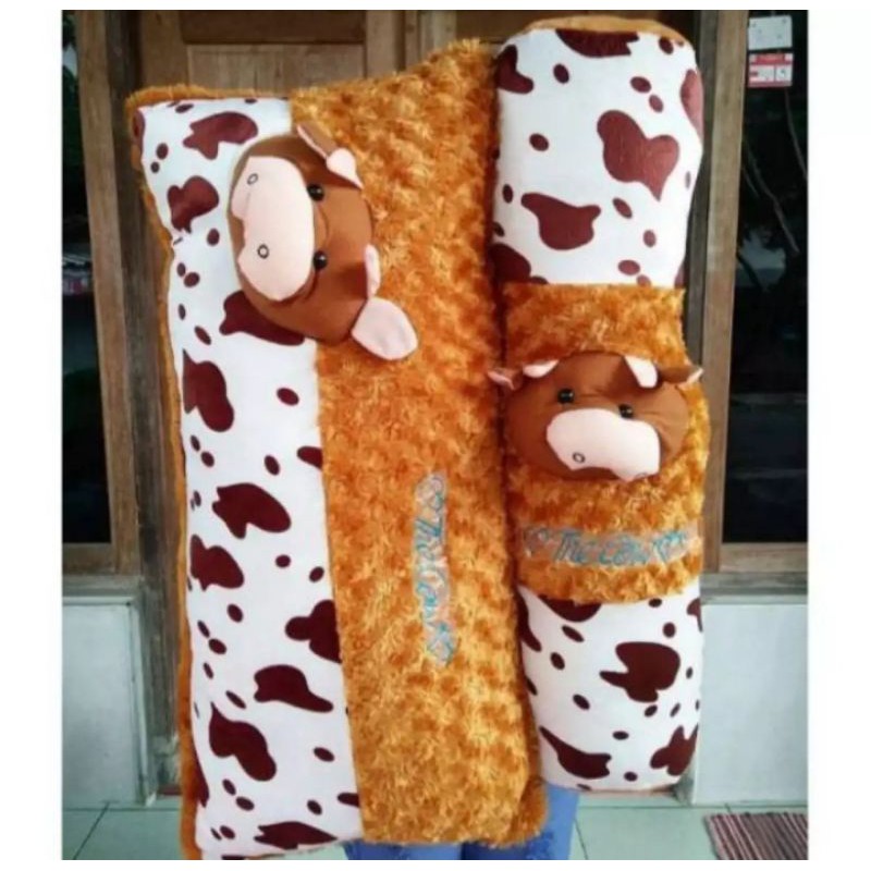 bantal set sapi coklat