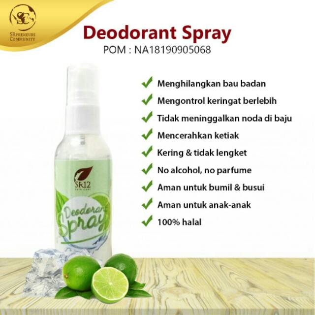 Deodorant spray SR12 skincare