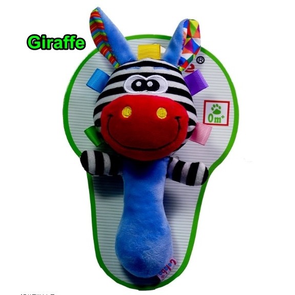 rattle lelebe giraffe black