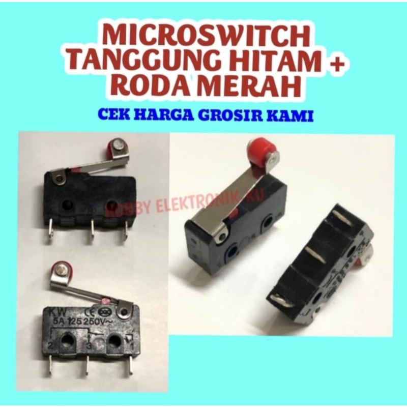 MICROSWITCH TANGGUNG HITAM + RODA MERAH