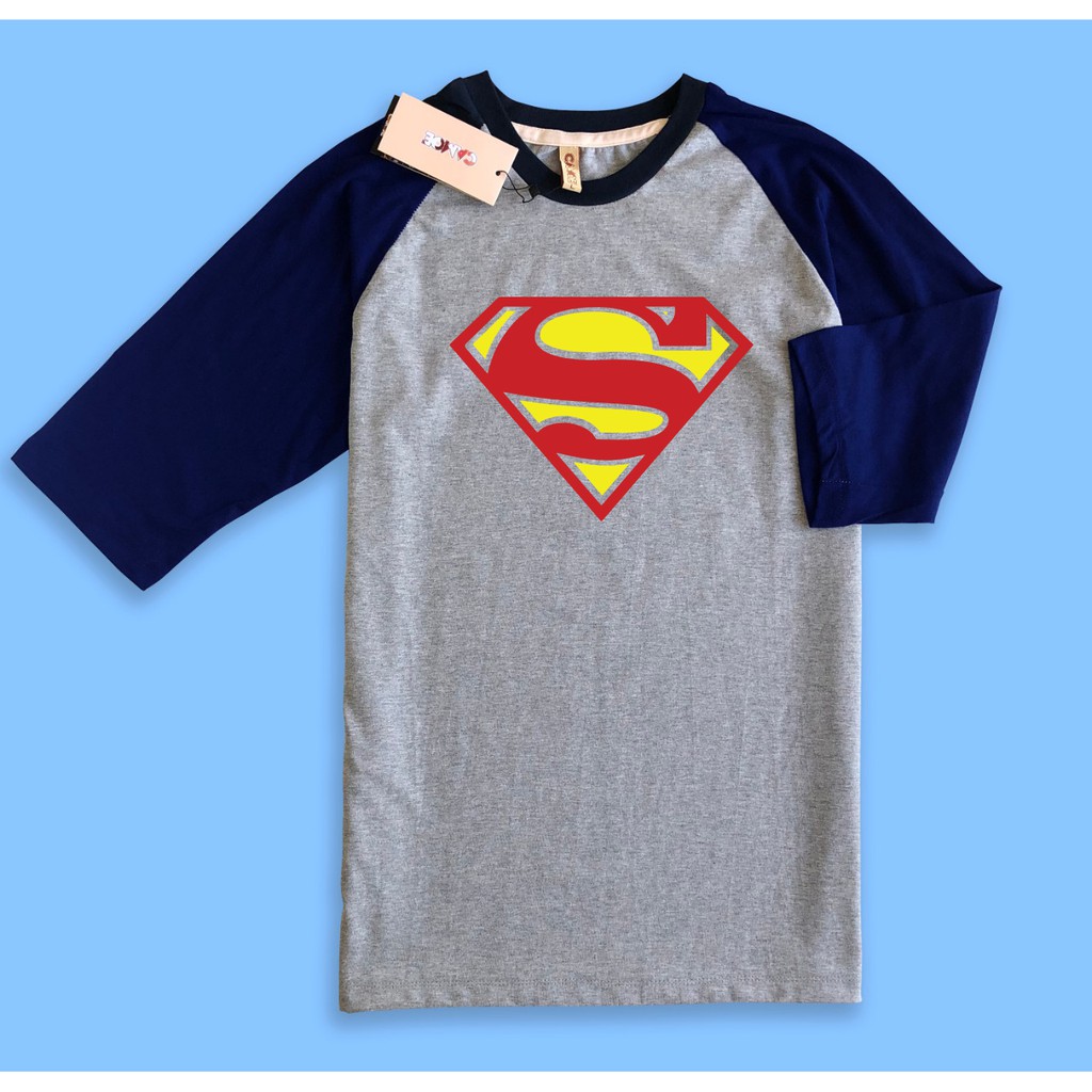 Kaos Raglan Superman Classic Logo