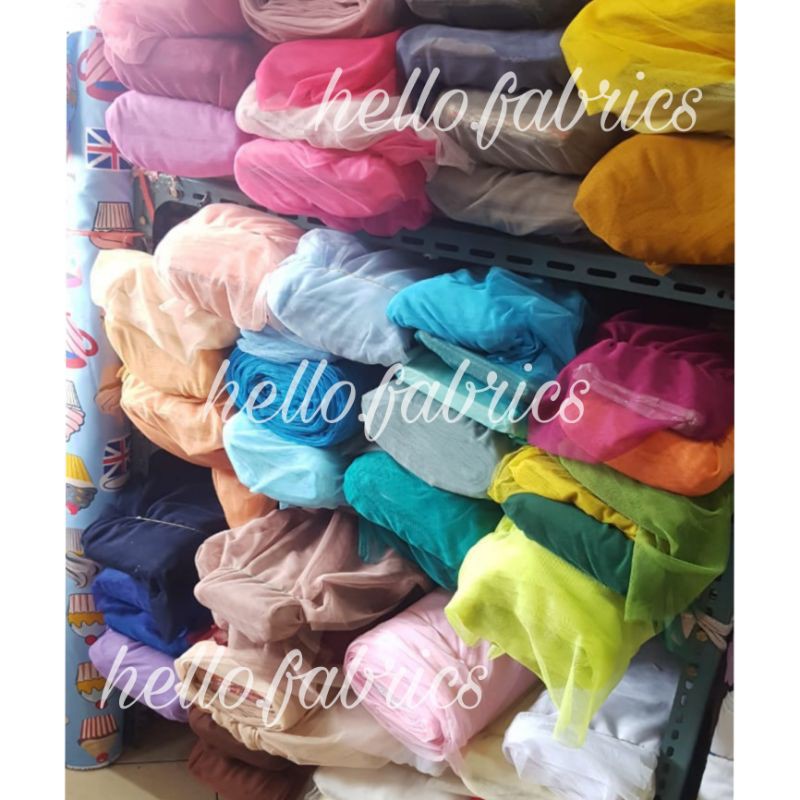 Kain tile polos halus lebar 150cm