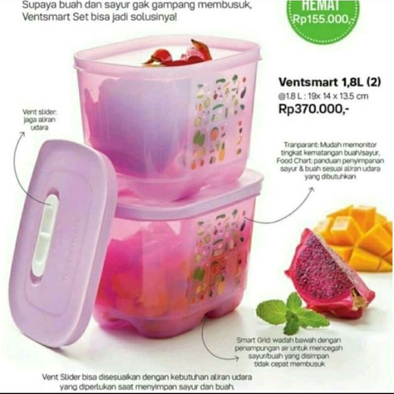 VENTSMART TUPPERWARE 1,8L 2pcs