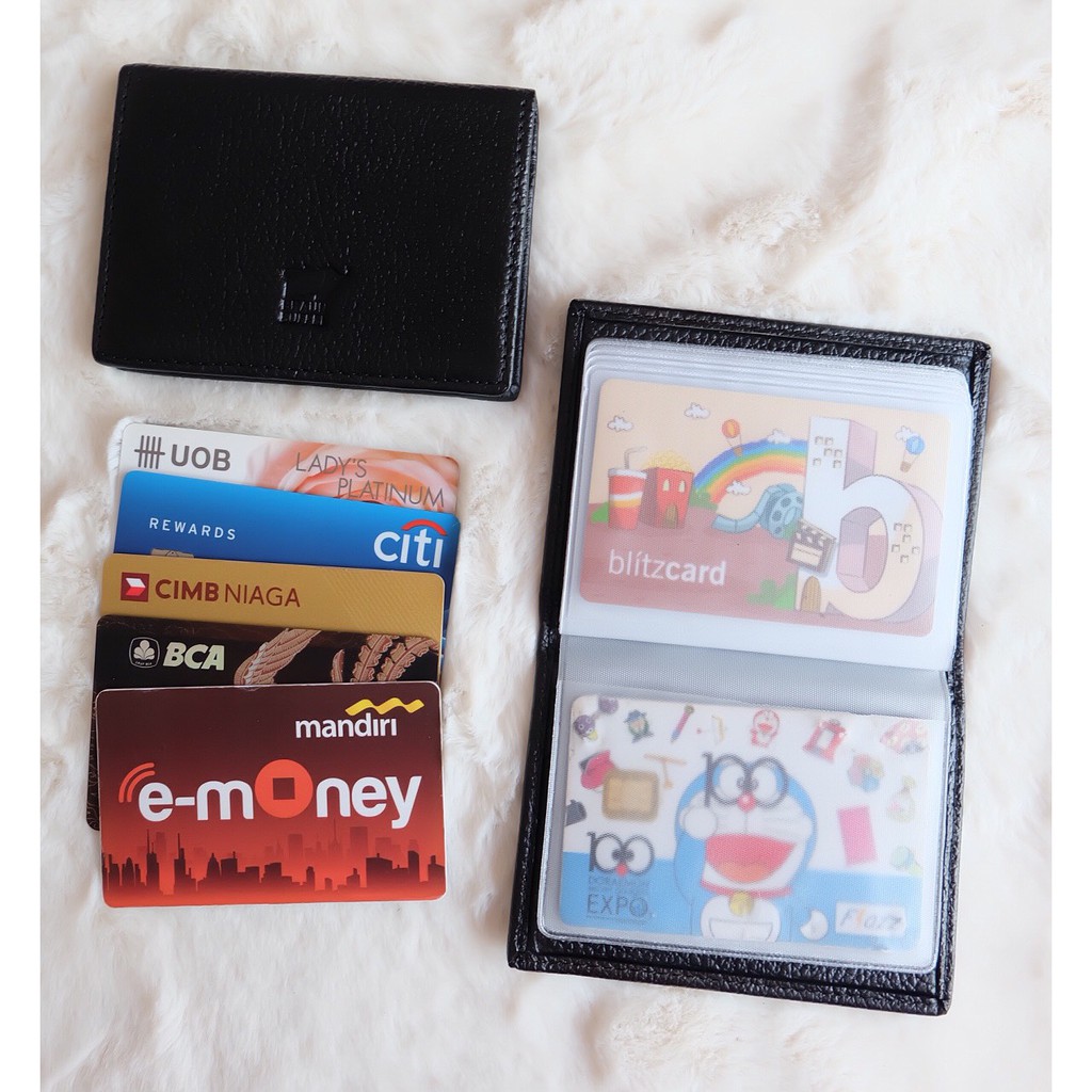 Dompet kartu folder kulit asli