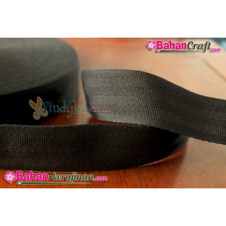 Webbing nilon hitam 3,8cm harga per meter