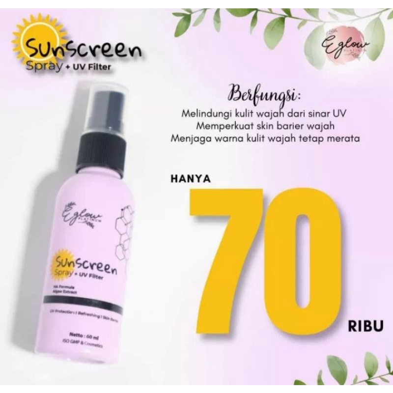 Sunscreen Spray Eglow Platinum