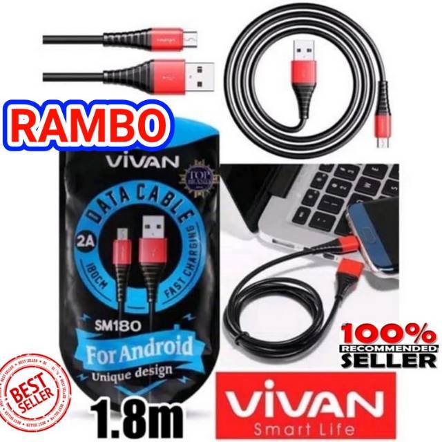 KABEL VIVAN SM180 / CABLE DATA ORIGINAL MICRO USB 180CM SR