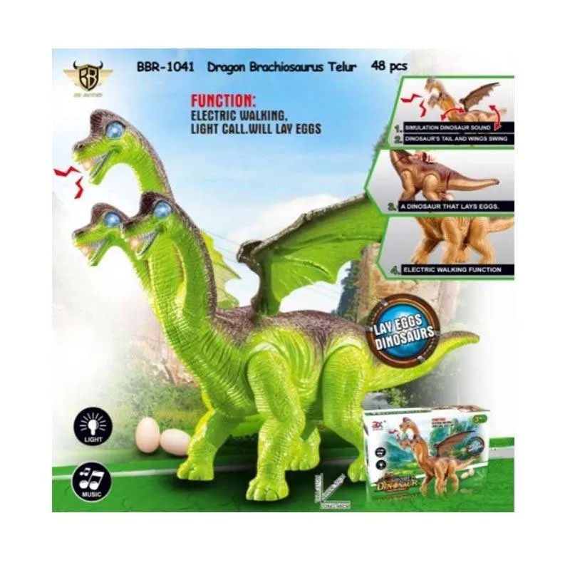 Mainan anak braciosaurus berjalan