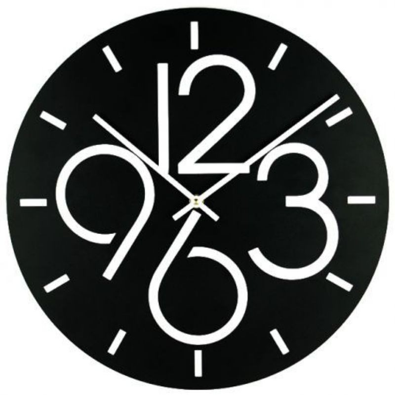 black & white clock wall