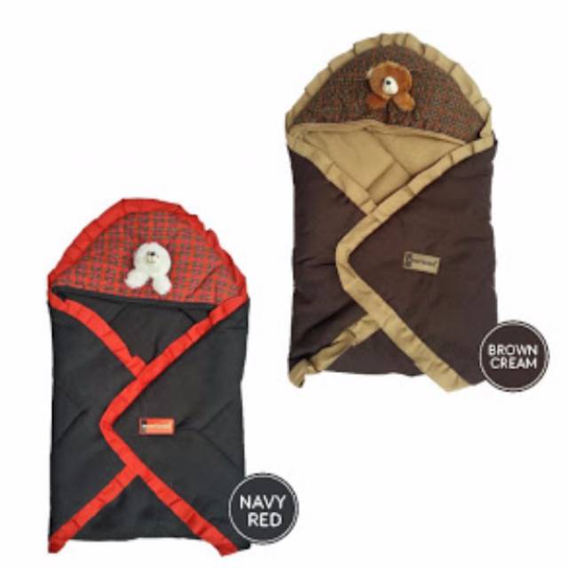 Selimut bayi bertopi moms