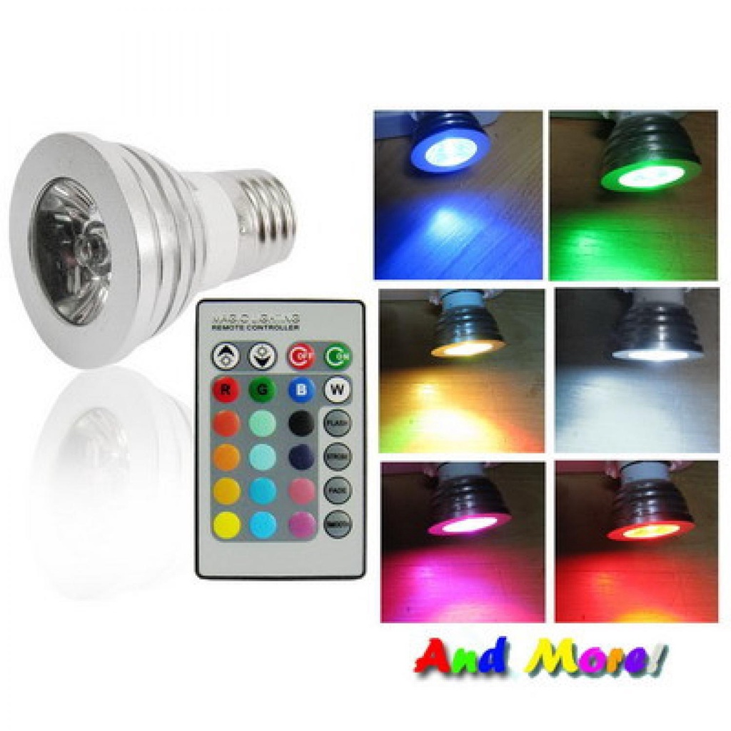 Bohlam LED RGB 16 warna + Remote Control