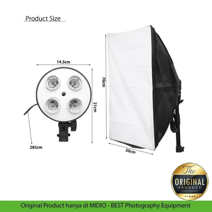 d106 Foto Studio Softbox Midio 4 Socket E27