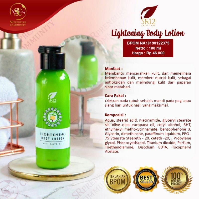 Lightingning body lotion