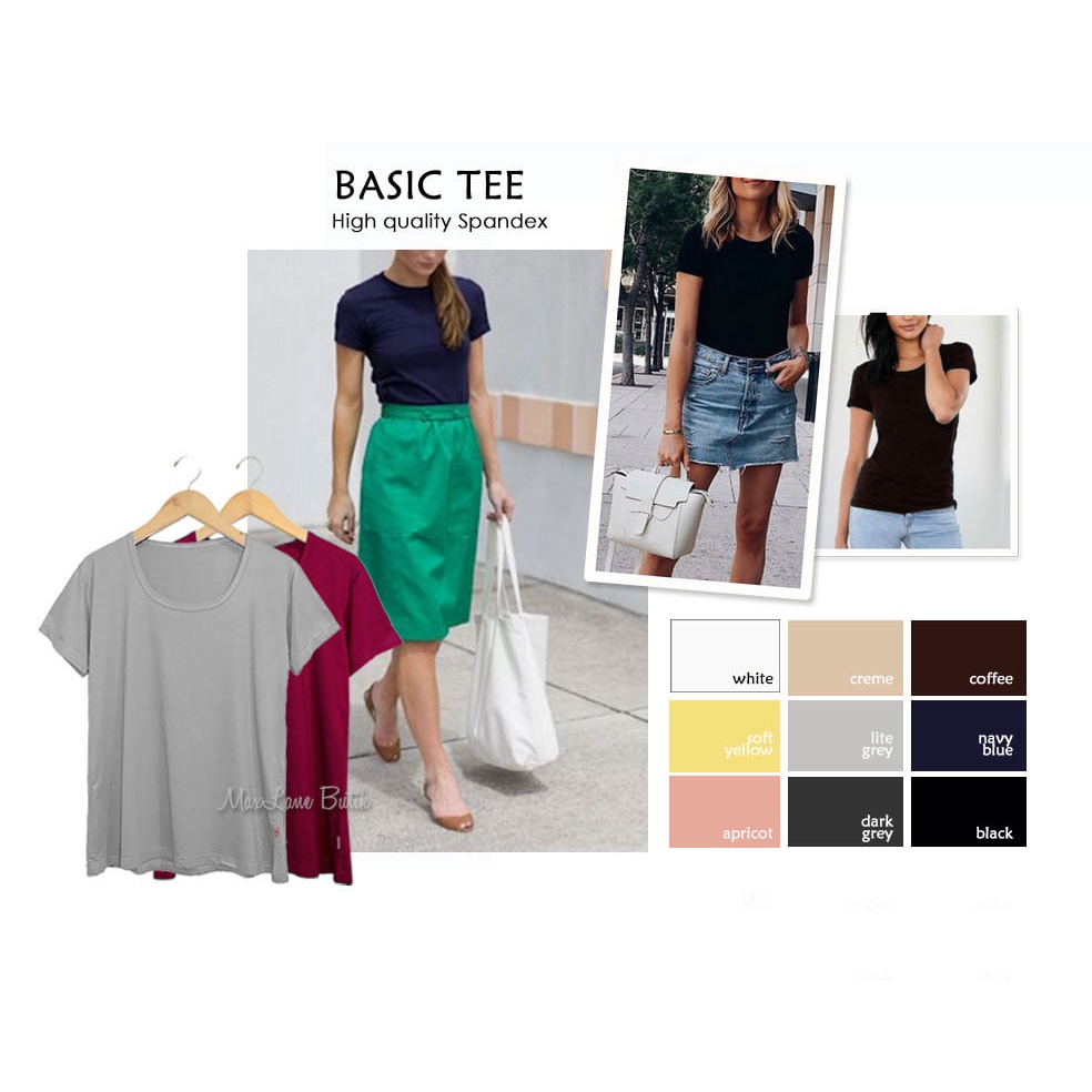 PREMIUM Basic Tee, Kaos Basic, size XL, kaos daily adem inner blazer