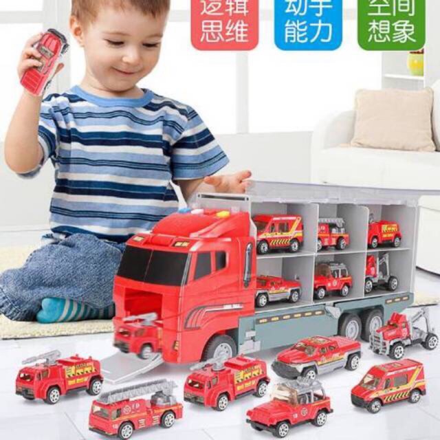 fire loading truck 14 items / mainan anak