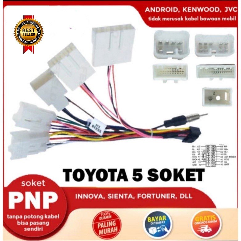 Soket pnp toyota android socket pnp head unit android toyota