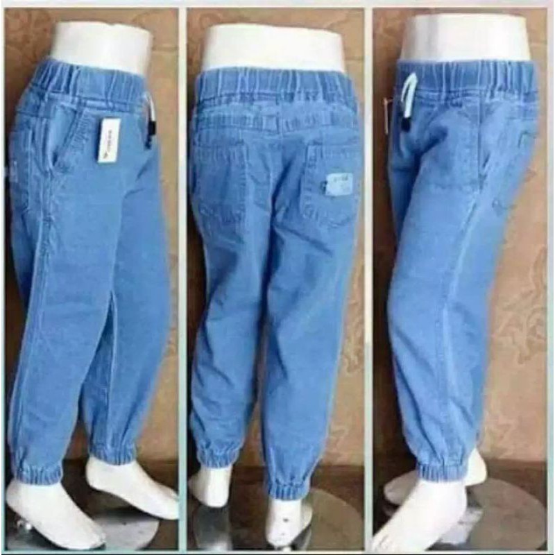 JOGGER DENIM POLOS ANAK