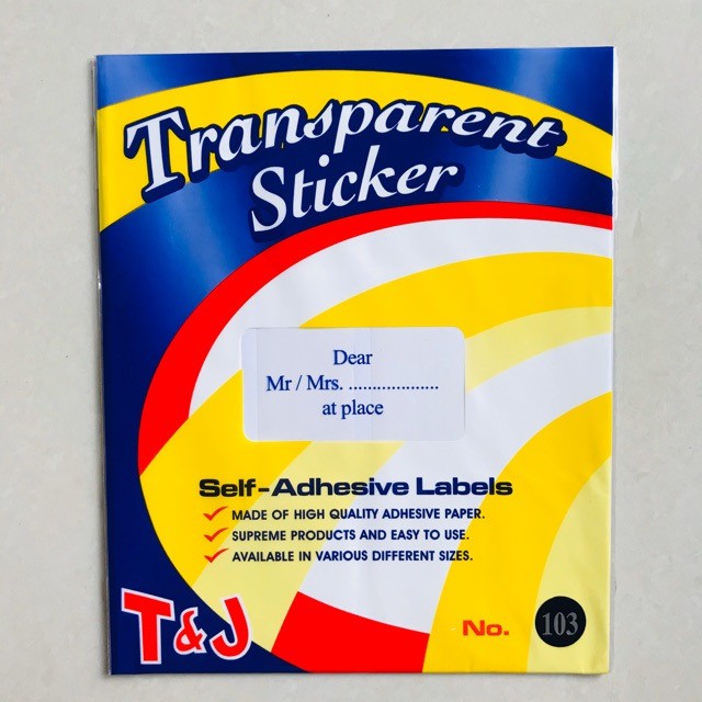 Label Tom&Jerry 103 Transparent Sticker