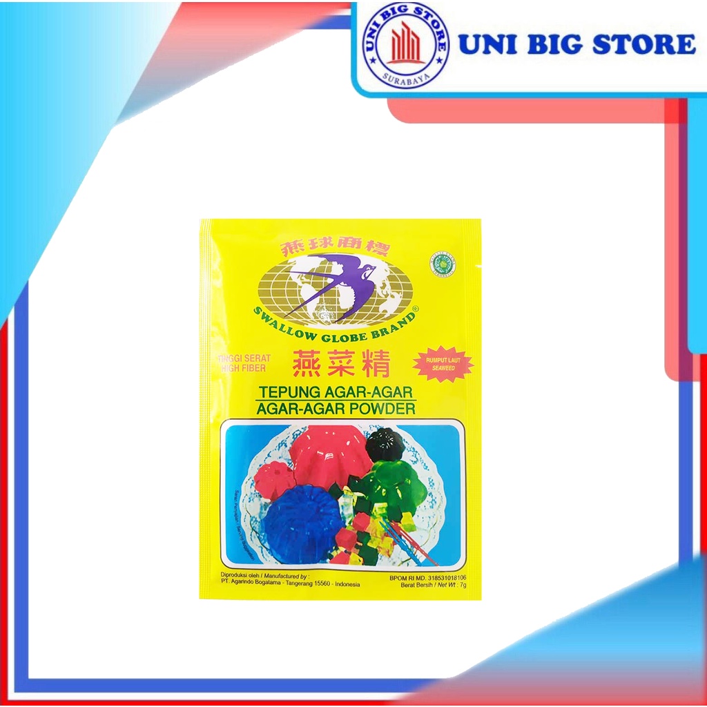 Agar Agar Swallow Globe Putih White 7gr