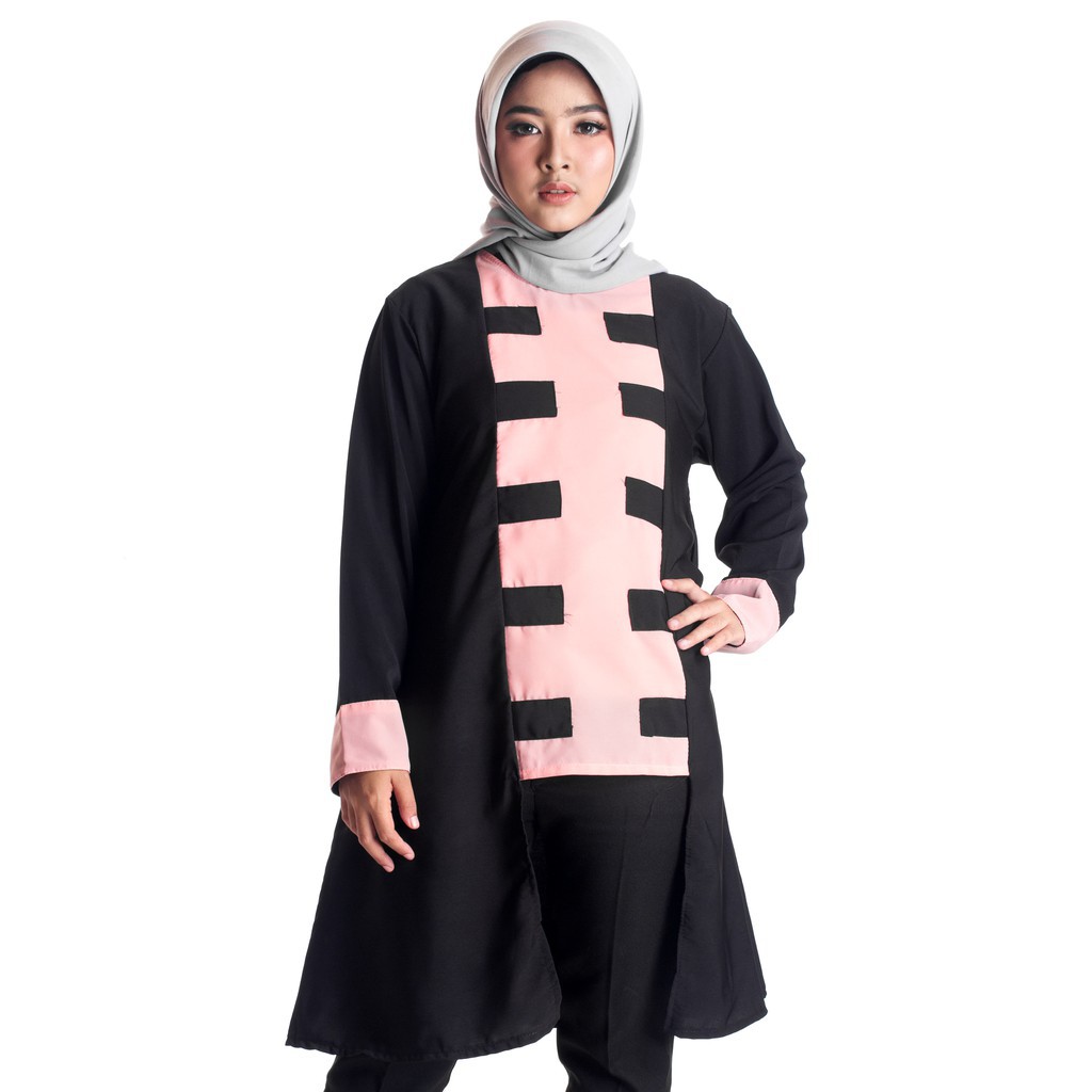 AULIA TUNIC HITAM-PEACH