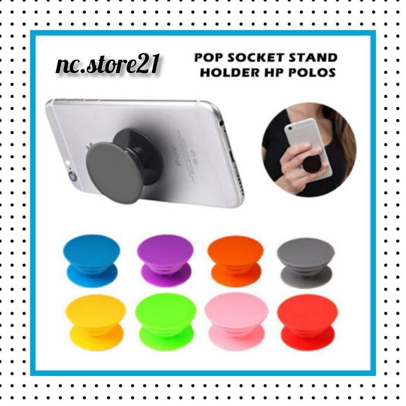 nc21- Pop Socket Hitam Putih Polos