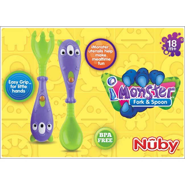 Nuby Peralatan Makan Monster Spoon and Fork