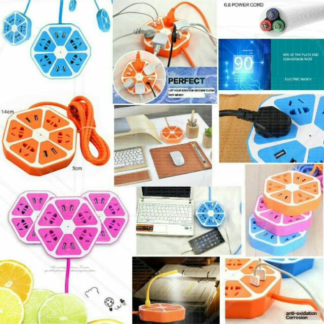 Socket Listrik Multifungsi / Socket Segi Enam