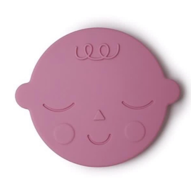 Mushie baby silicone face teether